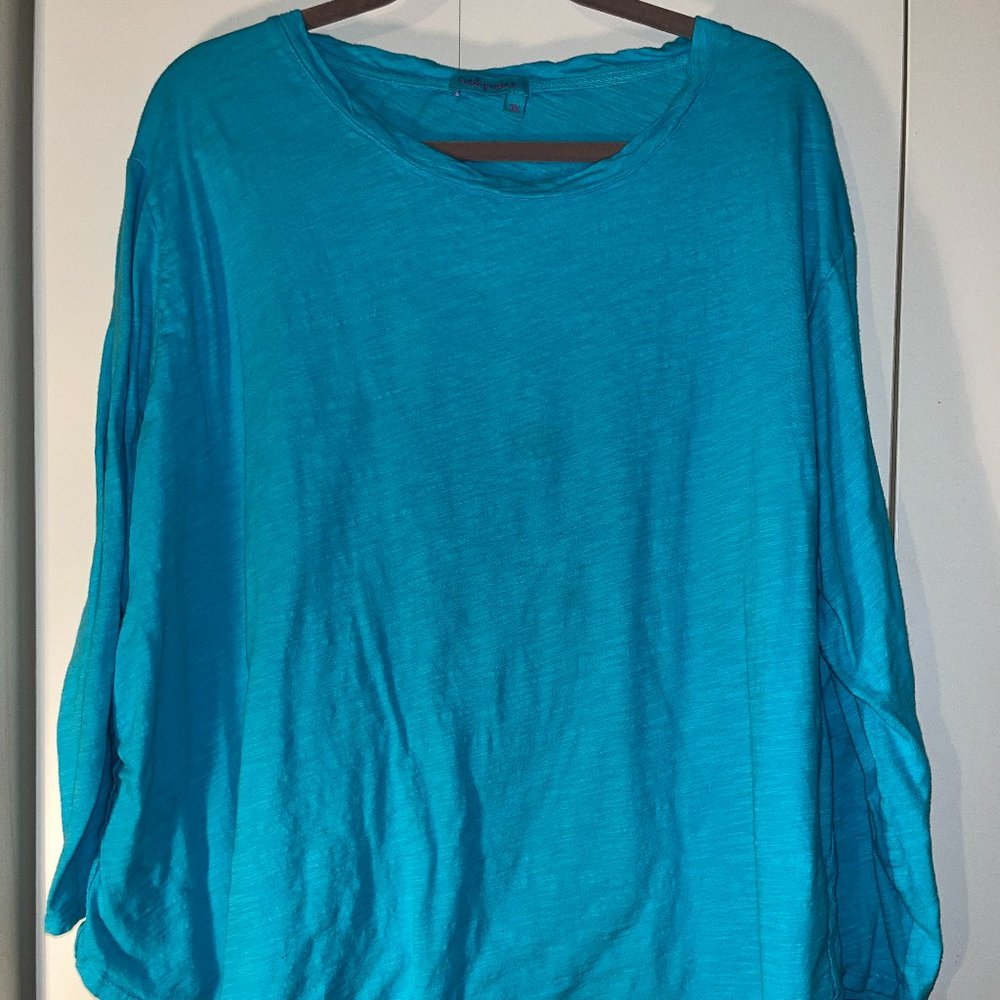 Fresh Produce 3X Blue Long Sleeve Tee